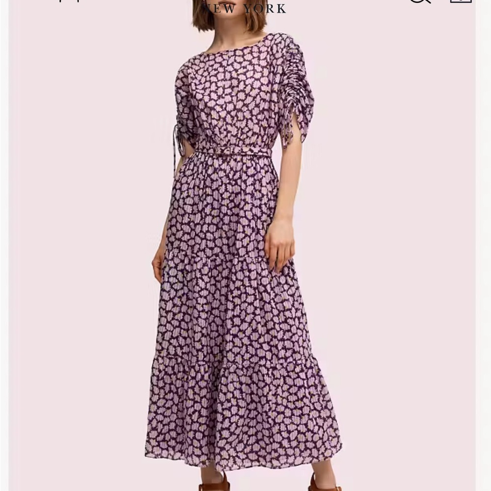 Purple Midi Sundress with Dolman Sleeves for Wedding Guest